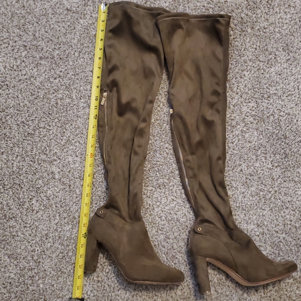 Knee high suede boots